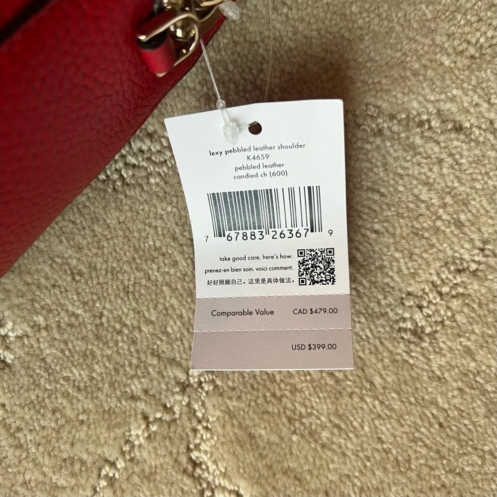 NWT Kate Spade Lexy Pebbled Shoulder Bag Red